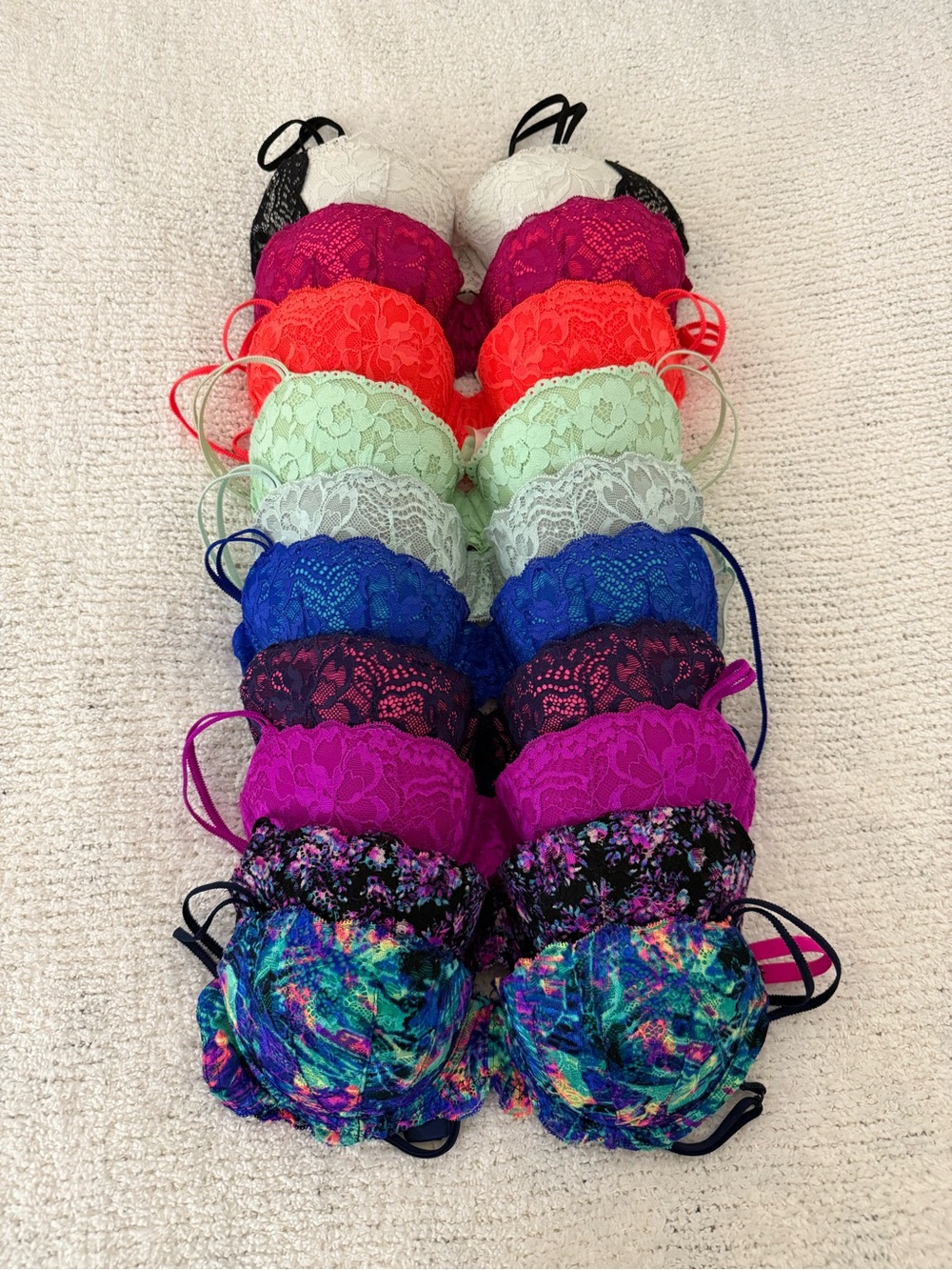 VS PINK Date Bra 34B Push-Up Lace - Mixed Colors